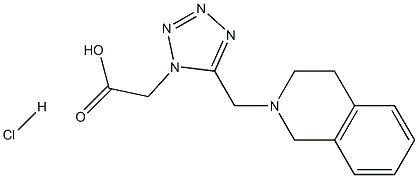 [5-(3,4-dihydroisoquinolin-2(1H)-ylmethyl)-1H-tetrazol-1-yl]acetic acid hydrochloride Structure