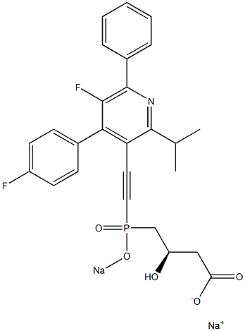 (3R)-4-[[[4-(4-Fluorophenyl)-2-isopropyl-5-fluoro-6-phenyl-3-pyridinyl]ethynyl]sodiooxyphosphinyl]-3-hydroxybutyric acid sodium salt Structure