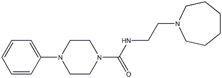 4-Phenyl-N-[2-(1-azacycloheptan-1-yl)ethyl]piperazine-1-carboxamide 구조식 이미지