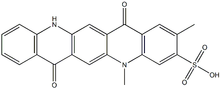 5,7,12,14-Tetrahydro-2,5-dimethyl-7,14-dioxoquino[2,3-b]acridine-3-sulfonic acid 구조식 이미지