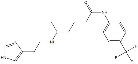 5-[2-(1H-Imidazol-4-yl)ethylamino]-N-[4-(trifluoromethyl)phenyl]hexanamide 구조식 이미지