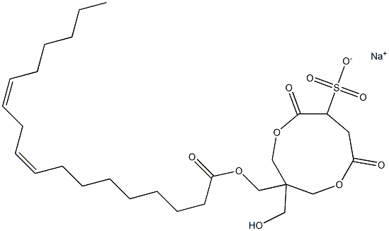 1-[[[(9Z,12Z)-1-Oxo-9,12-octadecadien-1-yl]oxy]methyl]-1-(hydroxymethyl)-4,7-dioxo-3,8-dioxacyclononane-6-sulfonic acid sodium salt Structure