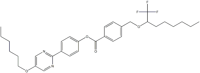 4-[[1-(Trifluoromethyl)heptyl]oxymethyl]benzoic acid 4-[5-(hexyloxy)pyrimidin-2-yl]phenyl ester Structure
