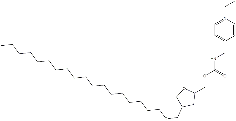 4-[[N-[[(Tetrahydro-4-octadecyloxymethylfuran)-2-yl]methoxycarbonyl]amino]methyl]-1-ethylpyridinium Structure