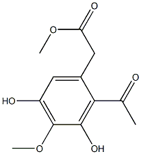 2-Acetyl-3,5-dihydroxy-4-methoxybenzeneacetic acid methyl ester Structure