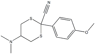 5-(Dimethylamino)-2-[4-methoxyphenyl]-1,3-dithiane-2-carbonitrile 구조식 이미지