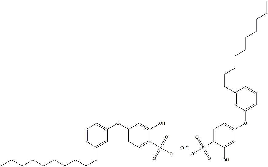 Bis(3-hydroxy-3'-decyl[oxybisbenzene]-4-sulfonic acid)calcium salt 구조식 이미지