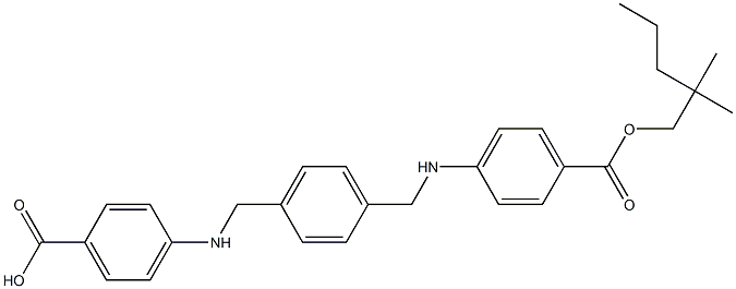 4,4'-[p-Phenylenebis(methylene)bis(imino)]bis[benzoic acid (2,2-dimethylpentyl)] ester Structure