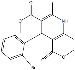 2,6-Dimethyl-4-(2-bromophenyl)-1,4-dihydropyridine-3,5-dicarboxylic acid dimethyl ester Structure