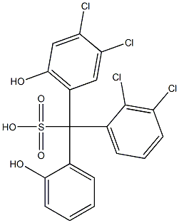 (2,3-Dichlorophenyl)(3,4-dichloro-6-hydroxyphenyl)(2-hydroxyphenyl)methanesulfonic acid 구조식 이미지