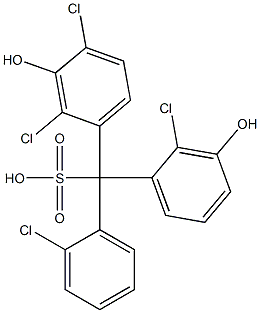 (2-Chlorophenyl)(2-chloro-3-hydroxyphenyl)(2,4-dichloro-3-hydroxyphenyl)methanesulfonic acid 구조식 이미지