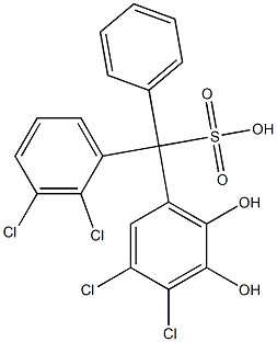 (2,3-Dichlorophenyl)(3,4-dichloro-5,6-dihydroxyphenyl)phenylmethanesulfonic acid Structure