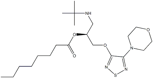 (S)-1-[(1,1-Dimethylethyl)amino]-3-[[4-(morpholin-4-yl)-1,2,5-thiadiazol-3-yl]oxy]-2-propanol octanoate Structure