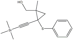 1-Phenylthio-1-(trimethylsilylethynyl)-2-(hydroxymethyl)-2-methylcyclopropane 구조식 이미지