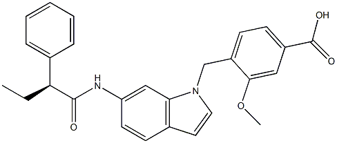 4-[6-[[(S)-2-Phenylbutyryl]amino]-1H-indol-1-ylmethyl]-3-methoxybenzoic acid Structure