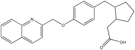 2-[4-(2-Quinolinylmethoxy)benzyl]cyclopentaneacetic acid 구조식 이미지