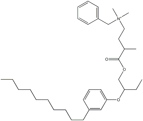 N,N-Dimethyl-N-benzyl-N-[3-[[2-(3-decylphenyloxy)butyl]oxycarbonyl]butyl]aminium Structure