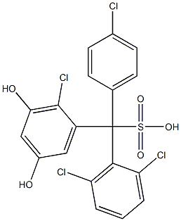 (4-Chlorophenyl)(2,6-dichlorophenyl)(2-chloro-3,5-dihydroxyphenyl)methanesulfonic acid Structure