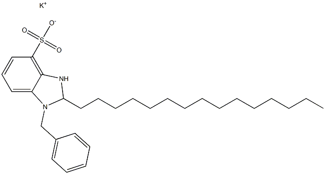 1-Benzyl-2,3-dihydro-2-pentadecyl-1H-benzimidazole-4-sulfonic acid potassium salt 구조식 이미지