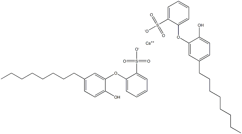 Bis(2'-hydroxy-5'-octyl[oxybisbenzene]-2-sulfonic acid)calcium salt 구조식 이미지