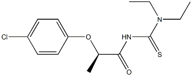 (+)-3-[(R)-2-(p-Chlorophenoxy)propionyl]-1,1-diethylthiourea 구조식 이미지