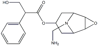 3-Hydroxy-2-phenylpropionic acid 9-aminomethyl-3-oxa-9-azatricyclo[3.3.1.02,4]nonan-7-yl ester 구조식 이미지