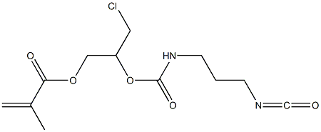 Methacrylic acid 3-chloro-2-[3-isocyanatopropylcarbamoyloxy]propyl ester 구조식 이미지