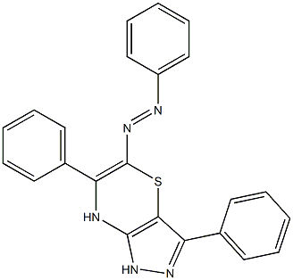 5-(Phenylazo)-3,6-diphenyl-1,7-dihydropyrazolo[4,3-b][1,4]thiazine Structure