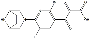 6-Fluoro-1,4-dihydro-4-oxo-7-(3,8-diazabicyclo[3.2.1]octan-3-yl)-1,8-naphthyridine-3-carboxylic acid Structure