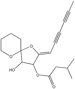 2-[(Z)-2,4-Hexadiynylidene]-3-isovaleryloxy-1,6-dioxaspiro[4.5]decan-4-ol 구조식 이미지