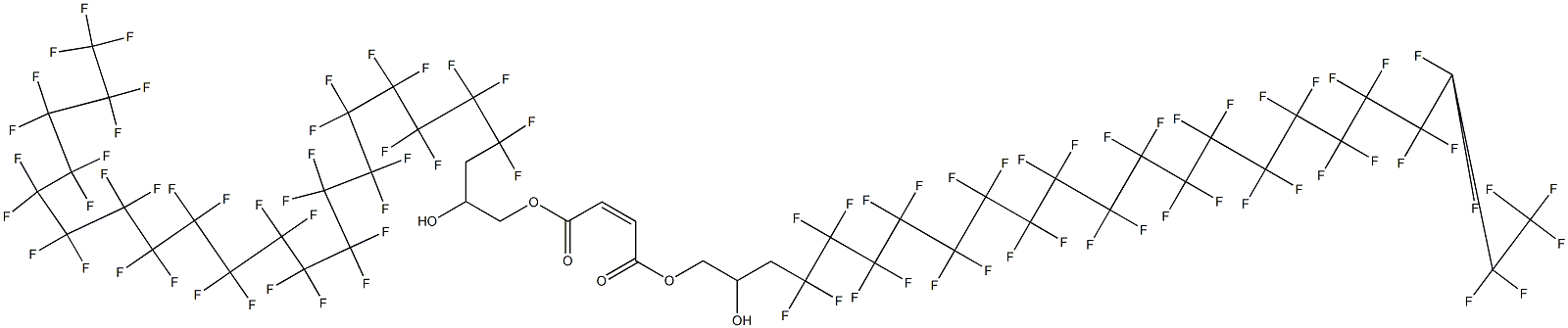 Maleic acid bis(4,4,5,5,6,6,7,7,8,8,9,9,10,10,11,11,12,12,13,13,14,14,15,15,16,16,17,17,18,18,19,19,20,20,21,21,22,22,23,23,23-hentetracontafluoro-2-hydroxytricosyl) ester 구조식 이미지