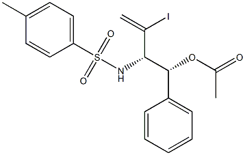 Acetic acid (1R,2S)-1-phenyl-2-(tosylamino)-3-iodo-3-butenyl ester 구조식 이미지