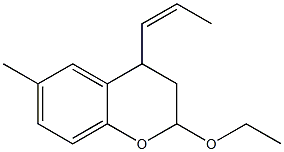 2-Ethoxy-3,4-dihydro-4-[(Z)-1-propenyl]-6-methyl-2H-1-benzopyran Structure