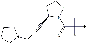 (2R)-2-[3-(Pyrrolidin-1-yl)-1-propynyl]-1-(trifluoroacetyl)pyrrolidine 구조식 이미지