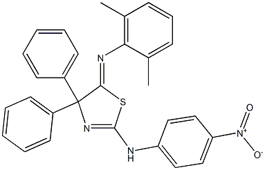 2-(4-Nitrophenylamino)-5-(2,6-dimethylphenylimino)-4,4-diphenyl-2-thiazoline 구조식 이미지
