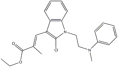 3-[1-[2-(Methylphenylamino)ethyl]-2-chloro-1H-indol-3-yl]-2-methylpropenoic acid ethyl ester Structure