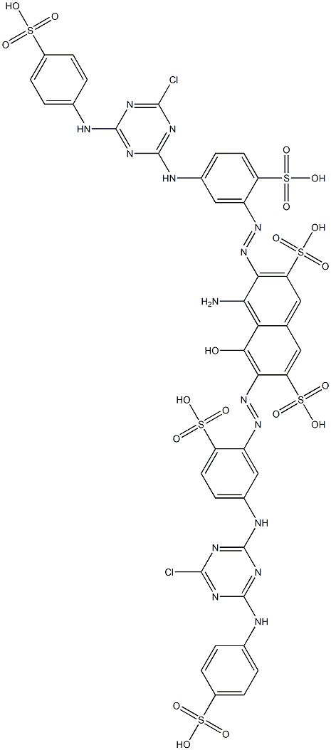 4-Amino-3,6-bis[5-[4-chloro-6-(4-sulfoanilino)-1,3,5-triazin-2-ylamino]-2-sulfophenylazo]-5-hydroxy-2,7-naphthalenedisulfonic acid Structure