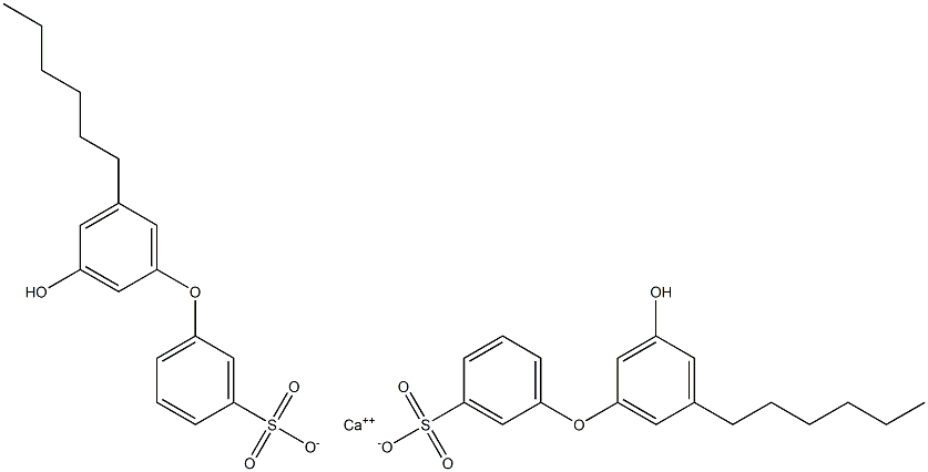 Bis(3'-hydroxy-5'-hexyl[oxybisbenzene]-3-sulfonic acid)calcium salt Structure