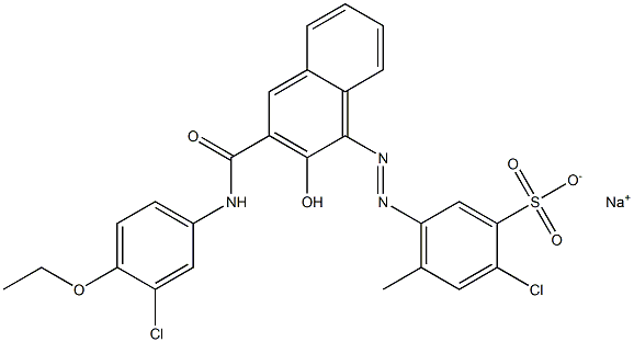 2-Chloro-4-methyl-5-[[3-[[(3-chloro-4-ethoxyphenyl)amino]carbonyl]-2-hydroxy-1-naphtyl]azo]benzenesulfonic acid sodium salt Structure