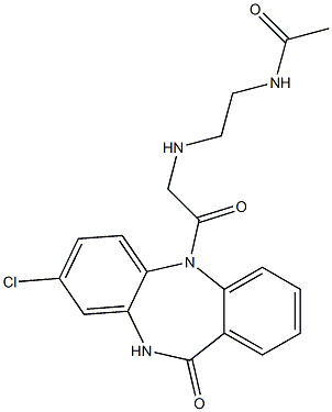 8-Chloro-5-[[[2-(acetylamino)ethyl]amino]acetyl]-5,10-dihydro-11H-dibenzo[b,e][1,4]diazepin-11-one 구조식 이미지