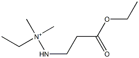 2-(2-Ethoxycarbonylethyl)-1-ethyl-1,1-dimethylhydrazinium 구조식 이미지