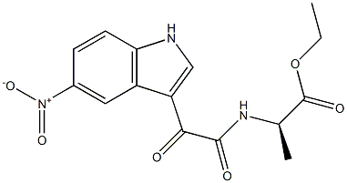 N-[[(5-Nitro-1H-indol-3-yl)carbonyl]carbonyl]-D-alanine ethyl ester 구조식 이미지