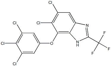 5,6-Dichloro-7-(3,4,5-trichlorophenoxy)-2-trifluoromethyl-1H-benzimidazole 구조식 이미지