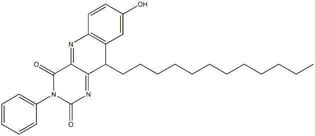 3-Phenyl-10-dodecyl-8-hydroxypyrimido[5,4-b]quinoline-2,4(3H,10H)-dione 구조식 이미지
