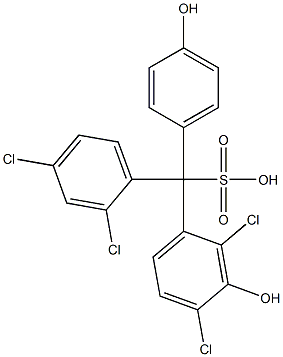 (2,4-Dichlorophenyl)(2,4-dichloro-3-hydroxyphenyl)(4-hydroxyphenyl)methanesulfonic acid 구조식 이미지