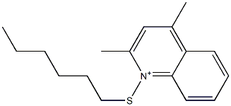 1-Hexylthio-2,4-dimethylquinolinium 구조식 이미지