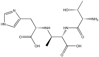(2S,3R)-2-[(L-Threonyl)amino]-3-[[(1S)-2-(1H-imidazol-4-yl)-1-carboxyethyl]amino]butyric acid 구조식 이미지