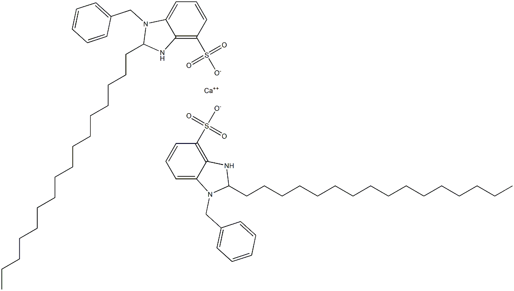 Bis(1-benzyl-2,3-dihydro-2-hexadecyl-1H-benzimidazole-4-sulfonic acid)calcium salt 구조식 이미지