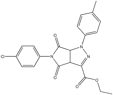 1,3a,4,5,6,6a-Hexahydro-4,6-dioxo-5-(4-chlorophenyl)-1-(4-methylphenyl)pyrrolo[3,4-c]pyrazole-3-carboxylic acid ethyl ester 구조식 이미지