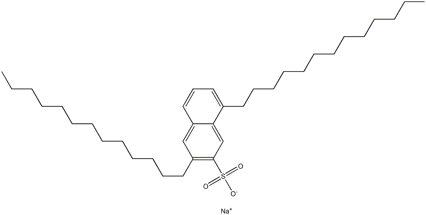 3,8-Ditridecyl-2-naphthalenesulfonic acid sodium salt Structure